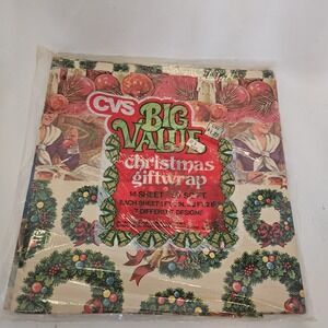 Vintage Christmas wrapping paper‎ packages Cleo 10 Sheets CVS 10 Sheets